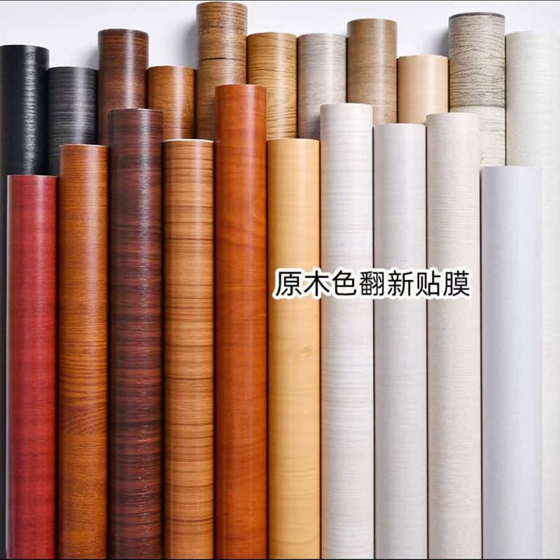 Wood Grain Sticker Self-Adhesive Renovation Wallpaper Table Color Change Wardrobe Film Furniture Cover Imitation Wood Door Strip Waterproof