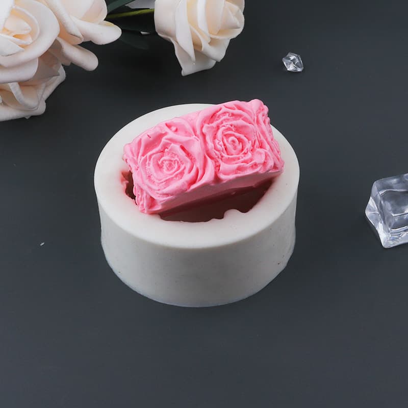 DIY Car Air Freshener Plaster Rose Peony Chocolate Cake Mold with Simulated 3D Floral Fondant