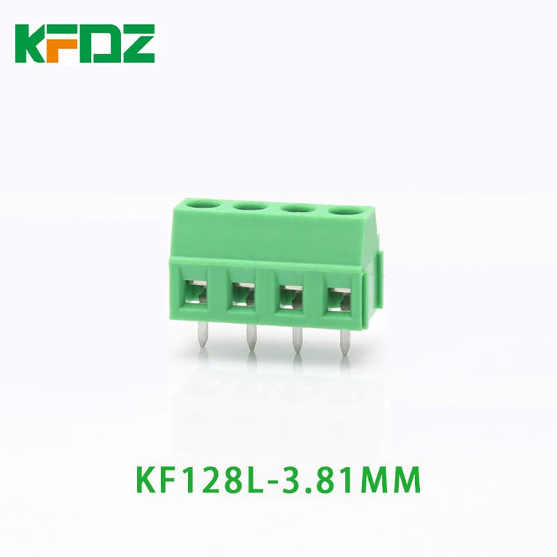 KF128/124 3.81MM pitch straight pin copper ring splicable screw-type PCB terminal block customization