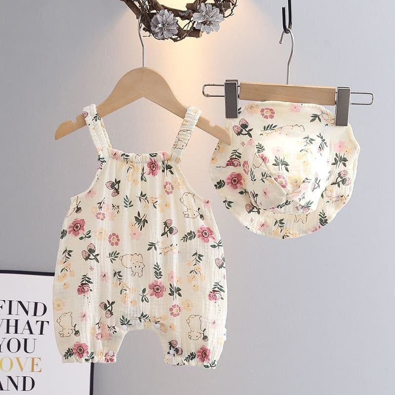 Baby Clothes Summer Romper Girls Sleeveless Bodysuit Summer Cotton Gauze Seamless One-Piece Summer Jumpsuit