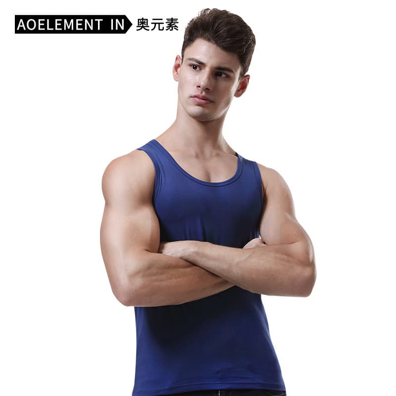 New Summer Men's Cotton Vest Solid Color Sports Undershirt Slim Fit Men's Fitness Sleeveless Tank Top