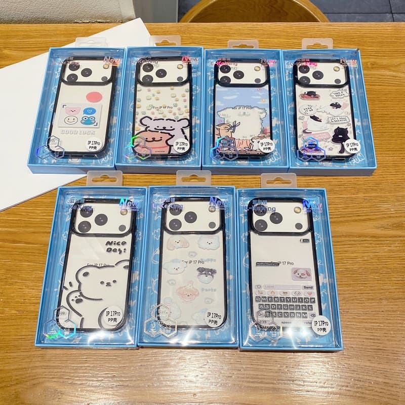 PP Cartoon Case for 17 Pro Max, iPhone 16 Acrylic 15 Painted Niche Protective Soft Case