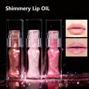 Cross-border No-logo Lip Oil Anti-crack Plump Lips Lip Essence Fade Lip Lines Non-sticky Diamond Pearl Shimmer
