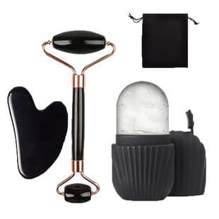 Face Ice Cube Mold Set with Ice Roller Portable Facial Gua Sha Board Care Tool Hot-Selling Silicone Face Ice Cube Mold