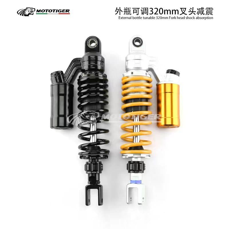 Motorcycle Modification Shock Absorber, Adjustable Damping Air Pressure 320mm Rear Shock Absorber Universal for Electric Scooter
