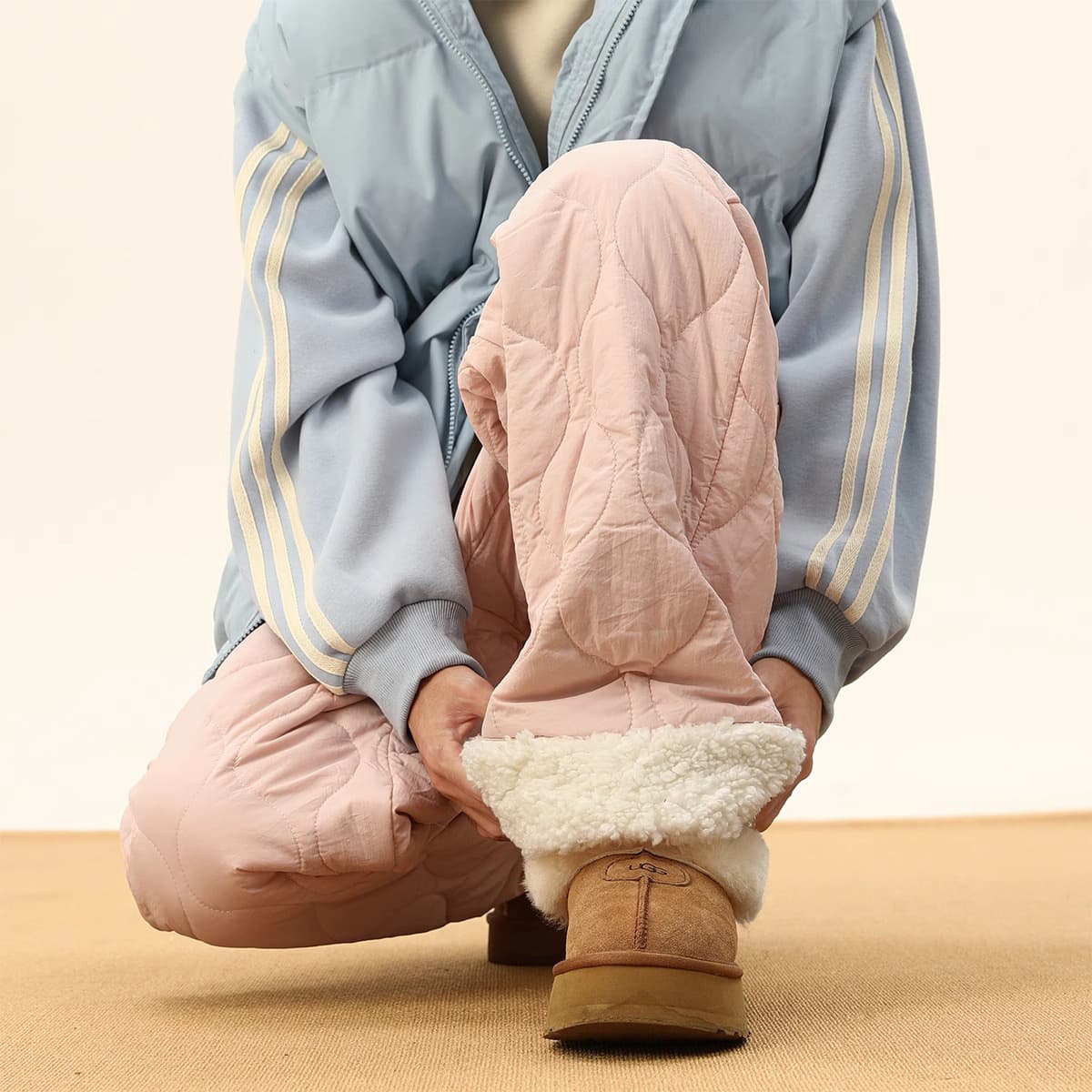 Cold-Resistant Casual Lamb Thermal Pants Men Winter New Style Loose Gourd Pattern Waterproof Straight Leg Pants Fleece Lined Ski Cotton Pants