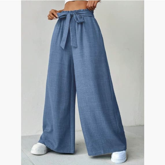 2025 New Women's Casual Pants with Pockets, High Waist Adjustable Drawstring Loose Fit Long Pants