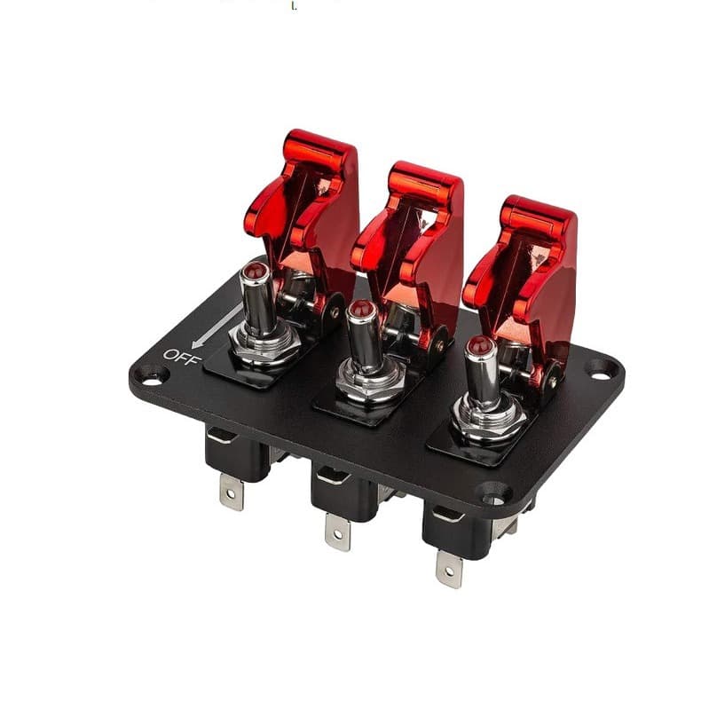ASW-07D Toggle Switch Integrated Traffic Light Combination Switch Three-in-One Aluminum Oxide Panel 12-24V