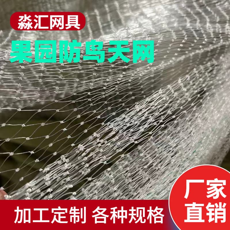 Nylon Bird and Hail Protection Net, Wear-Resistant, Anti-Aging, High Toughness, Orchard and Fish Pond Loach Protection Net, Factory Wholesale