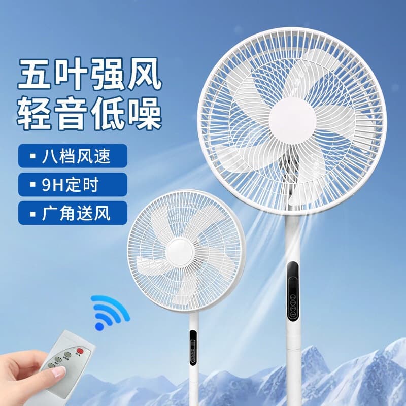 Floor Fan, White Desktop Fan, Dual-Use Quiet Vertical Circulation Fan, High Wind Power, Office Eco