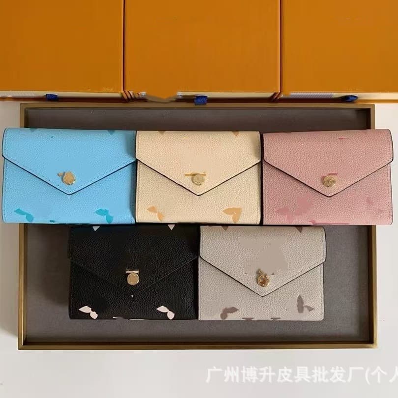 European and American Cross-border Donkey Women's Wallet Classic Monogram Tri-fold Genuine Leather Wallet Card Holder Multi-functional Coin Purse for Women