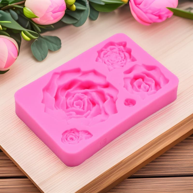 DIY mold peony flower silicone mold rose flower fondant chocolate cake decoration baking tools
