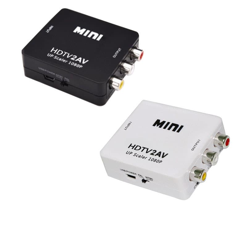 HDMI to AV Converter 2AV HD to RCA Mini Switcher 1080P Video Adapter HD Conversion
