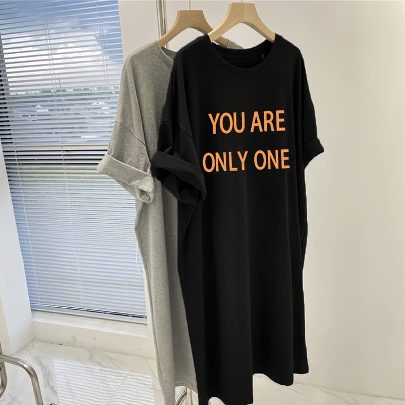 2024 New Summer Sleep Dress Women Korean Loose Pajamas Short Sleeve Long Length Over Knee Dress Wearable Outside Homewear