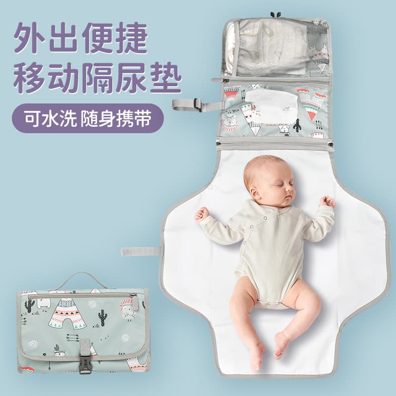 Portable Baby Diaper Changing Pad Waterproof Oxford Cloth Diaper Changing Pad Tissue Dispenser Diaper Bag Mommy Bag