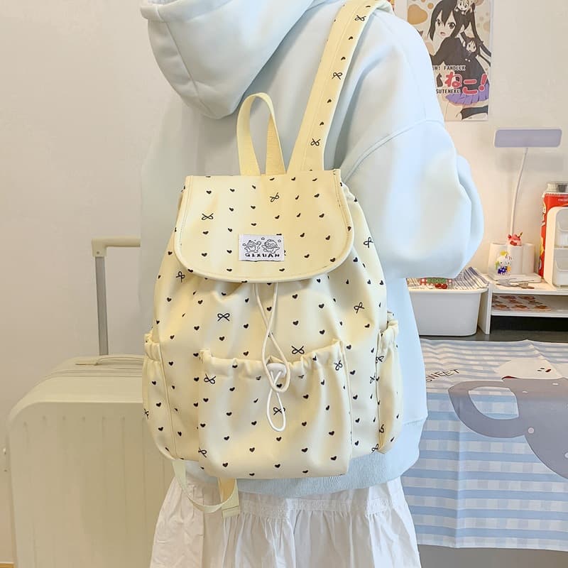 Korean Style Girl's Niche Design Backpack, 2026 Casual Fresh Student Commute Soft Style Small Backpack