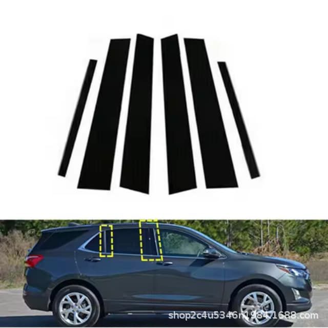 Suitable for Equinox Chevrolet Equinox 2010-2017 window trim door frame cover black PC center pillar sticker