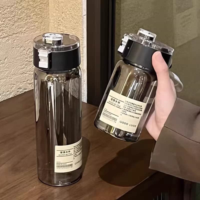 Kids Dual-Drink Plastic Water Bottle, Sports Water Bottle, High-Design Water Bottle with Drawstring, High-Temperature Resistant, with Handle, Portable Cup