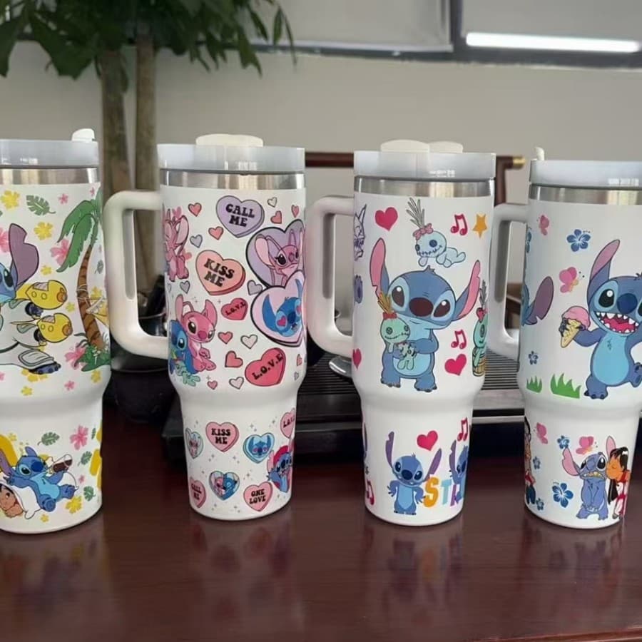 Cross-border Valentine's Day Stitch Series 40OZ Car Cup Water Cup Stainless Steel Insulated Hot and Cold Car Ice Master Cup