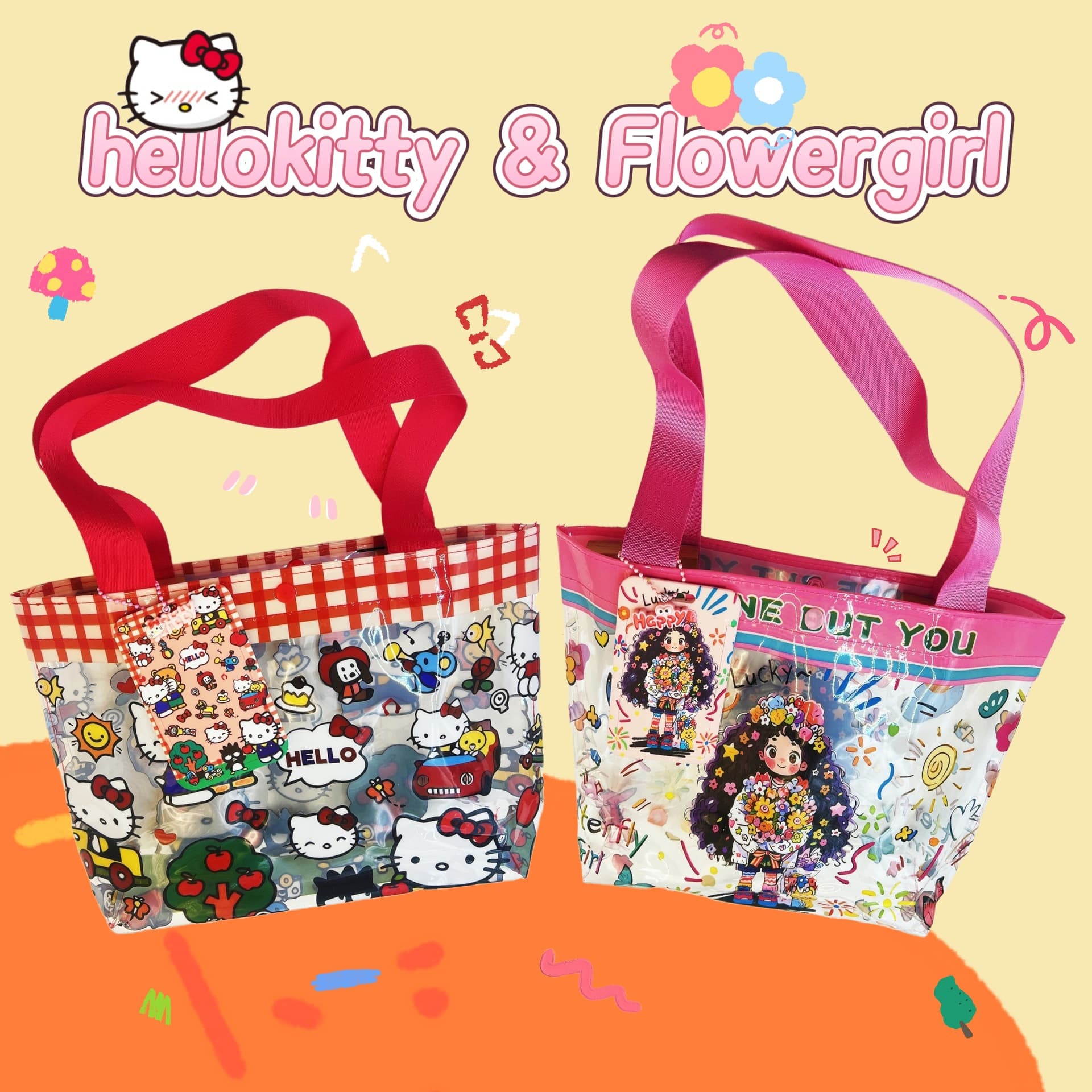 Cartoon bestseller, high-value souvenir bag, handbag printed with bear image, waterproof, cute, large capacity, shopping bag, exquisitely designed
