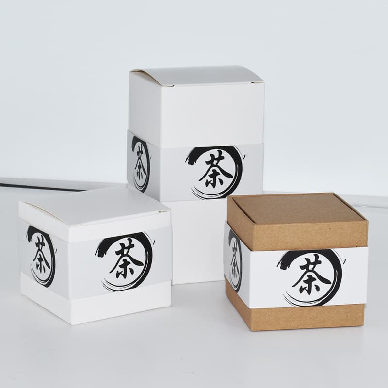 White cardstock box with printed box waistband, sleeve, gift box, cosmetic box packaging design, printed LOGO