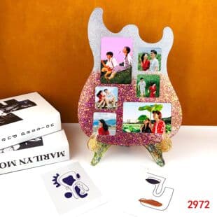 Guitar Frame Epoxy Resin Mold DIY Photo Frame Hanging Wall Decoration Guitar Frame Desktop Ornament Silicone Mold