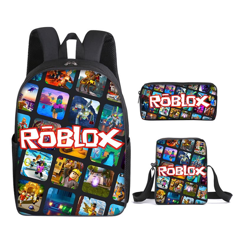 Cross-border Roblox Student Backpack Elementary School Backpack Fashion Casual Three-Piece Set Wholesale
