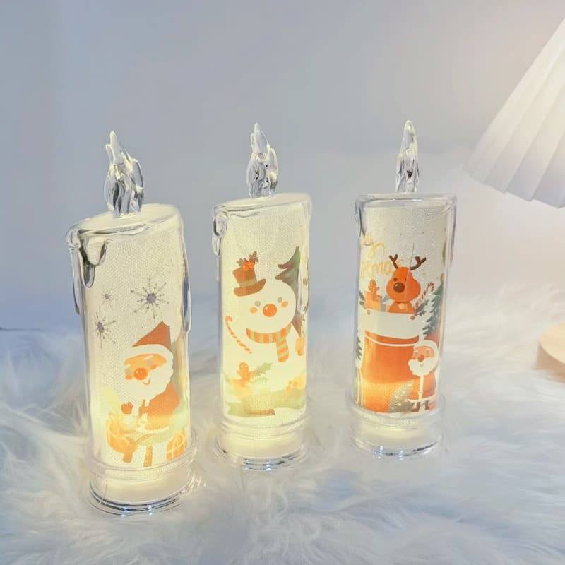 Santa Claus Candle Light LED Night Light Snowman Ambient Light Desktop Decoration Ornament Prop Christmas Gift