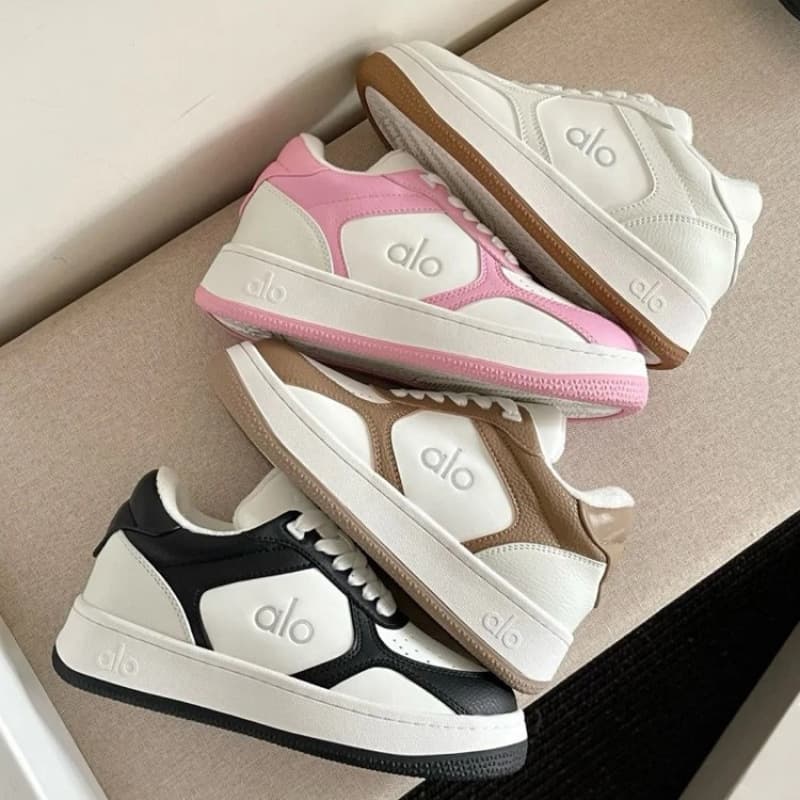 ALO White Sneakers Classic Black and White Running Shoes Thick Sole Heightening European and American Fashion Couple Casual Shoes