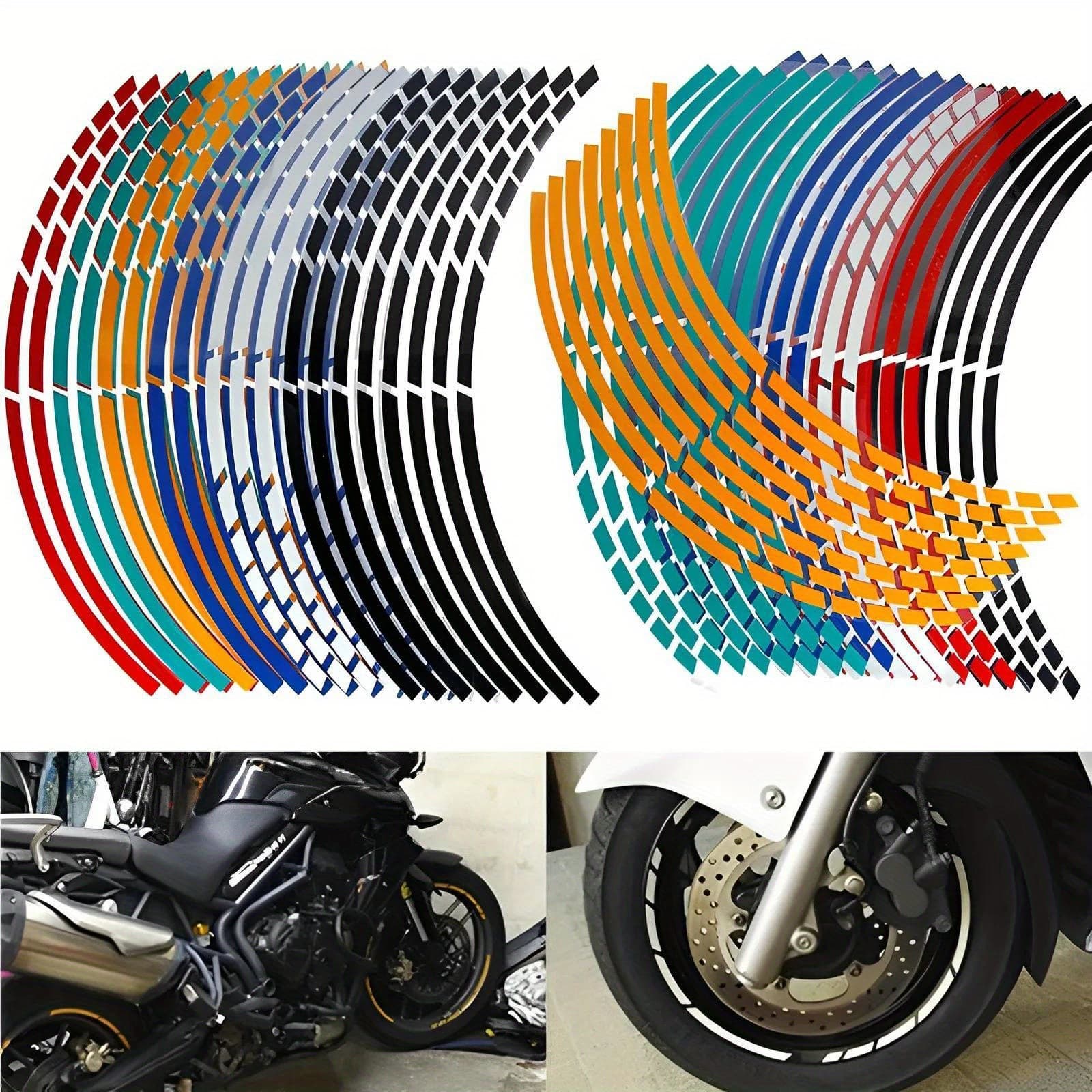 Cross-Border TEMU and Amazon Exclusive 12-Piece Reflective Motorcycle and Bicycle Tire Stickers