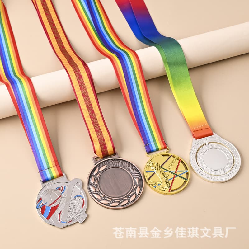 Spot Wholesale Colorful Gradient Medal Lanyard Sports Event Lanyard Competition Honorary Medal Lanyard