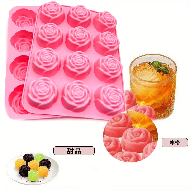 Customized Silicone Rose Flower Cake Mold, Flower Chocolate Soap Mold, Kitchen Supplies, Resin Jewelry, Handmade Soap Mold
