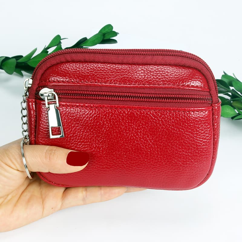 Ladies Wallet Floral Embossed Faux Leather Bifold Wallet Zipper Closure Multi-card Slots Coin Purse