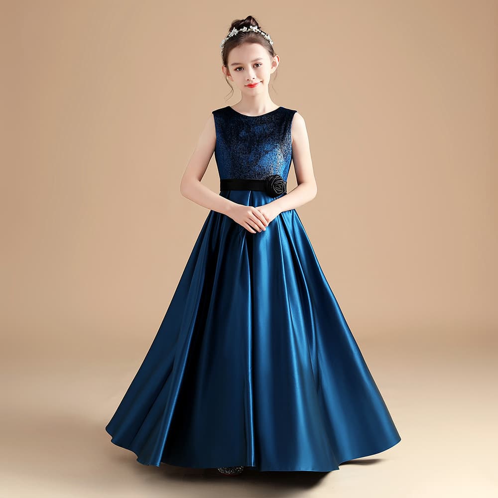 Girls Formal Dress 2026 New Piano Performance Satin Children's Evening Dress Princess Dress Chorus Violin Performance Costume