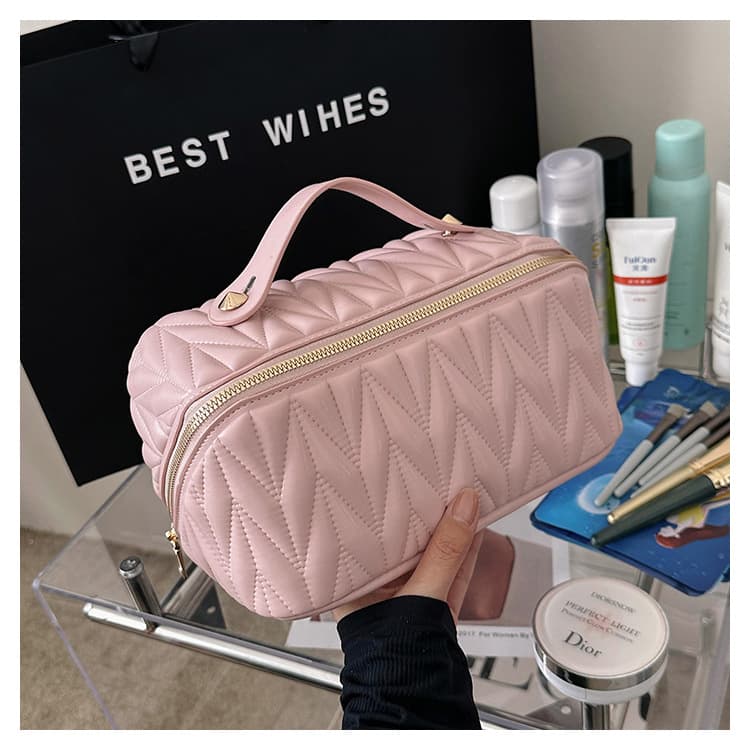 Women's Organizer Pillow Cosmetic Bag, Large Capacity Travel Toiletry Bag, New Portable Carry-On Makeup Bag
