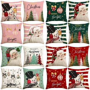 Christmas Pillow Covers Cross-Border Amazon Temu Shein Christmas Pillow Covers Home Decoration Sofa Throw Pillow Covers