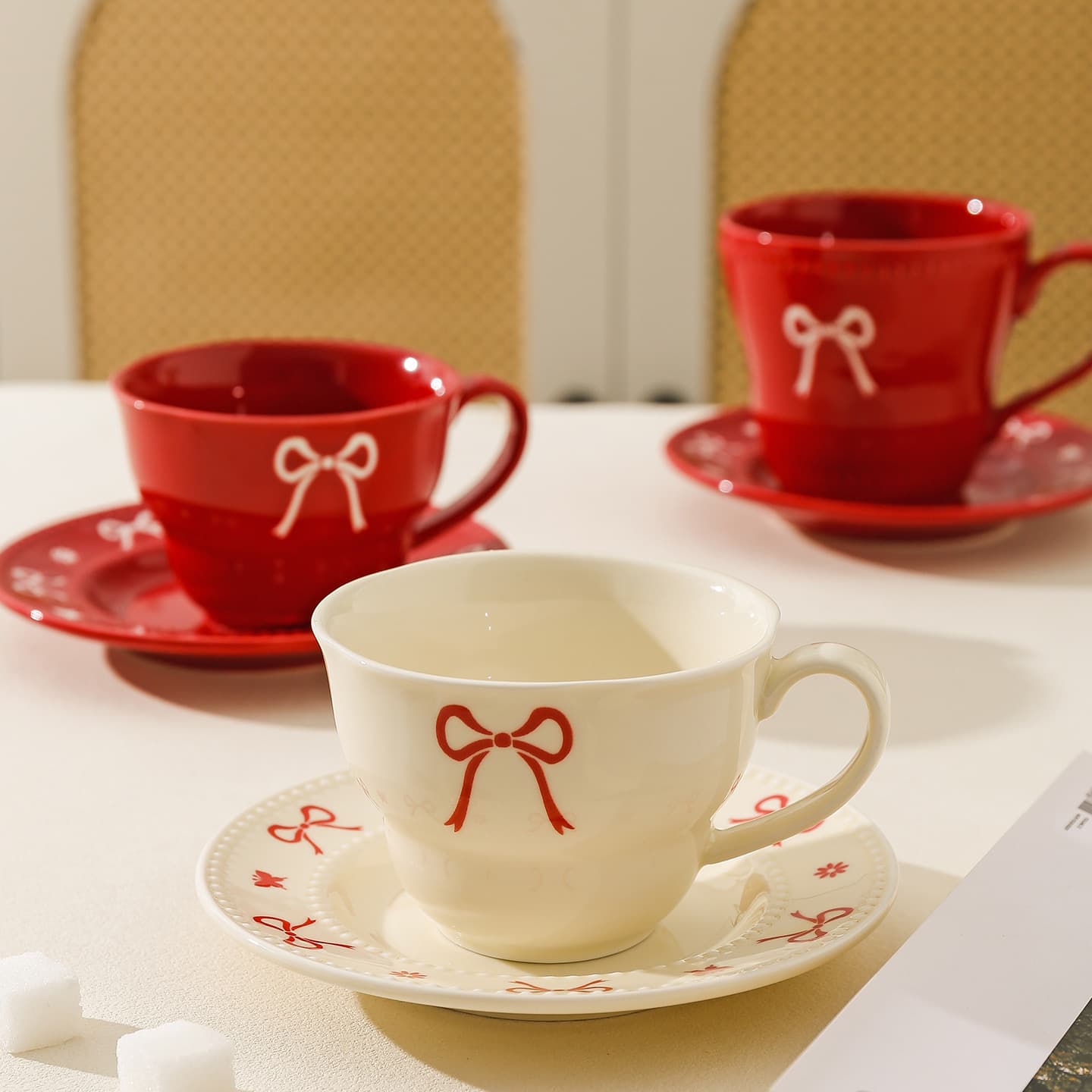 High-quality Ceramic Coffee Cup and Saucer Set for Home Office Afternoon Tea Latte Mug Couple Water Cup Wholesale