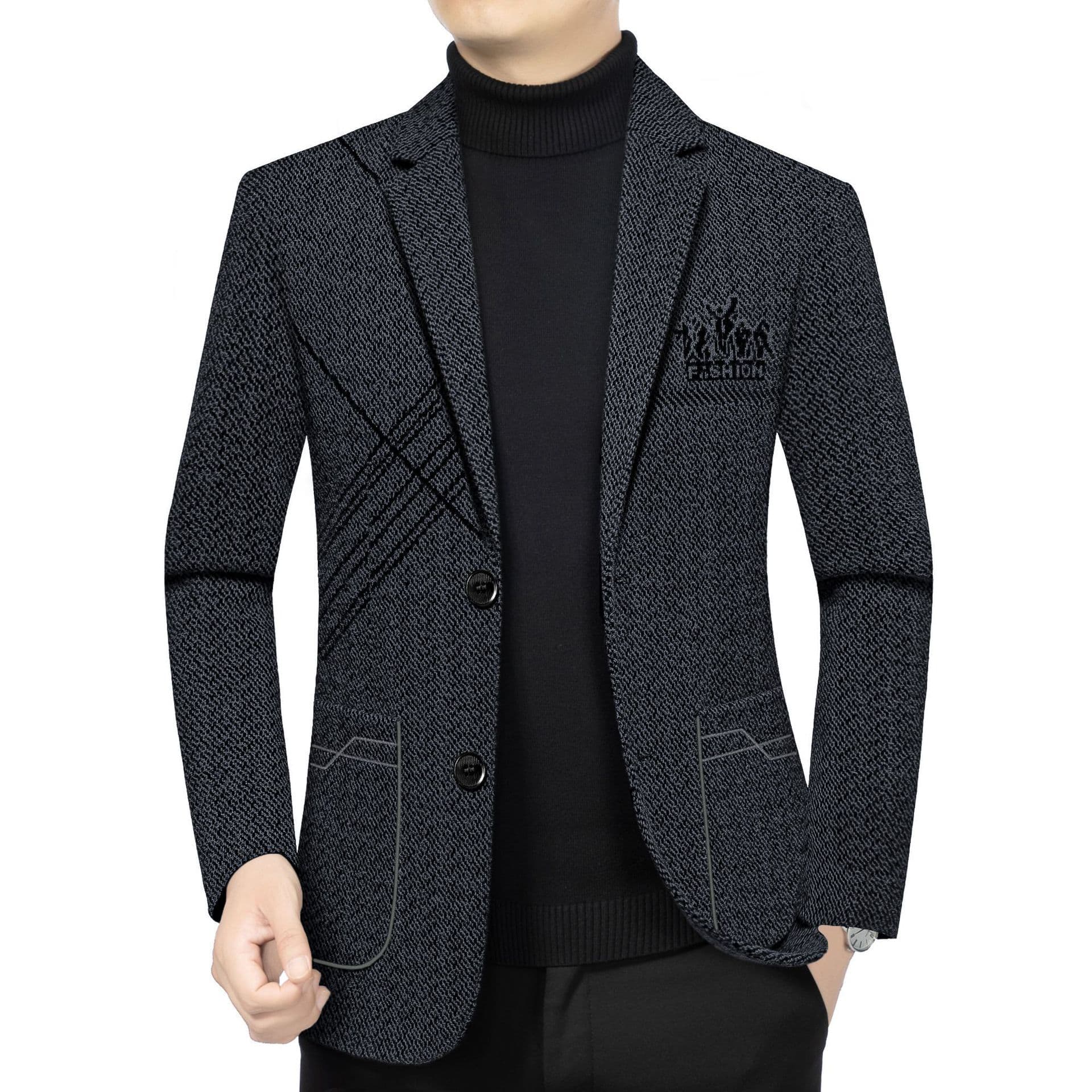 2025 Spring/Autumn Fashion Suit for Middle-Aged Men Dad's Jacket Business Casual Blazer Chenille Top