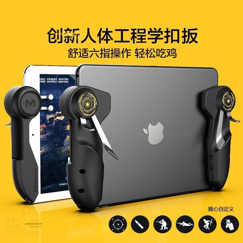 MIMU AK-PAD6K Six-Finger Gaming Controller for PUBG Mobile, Tablet Aim and Shoot Assist Gamepad with Recoil Control