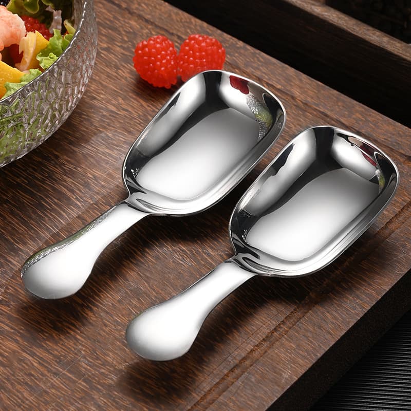 Stainless steel tea spoon, household short-handled ice cream spoon, creative thickened coffee powder teaspoon, mini spoon