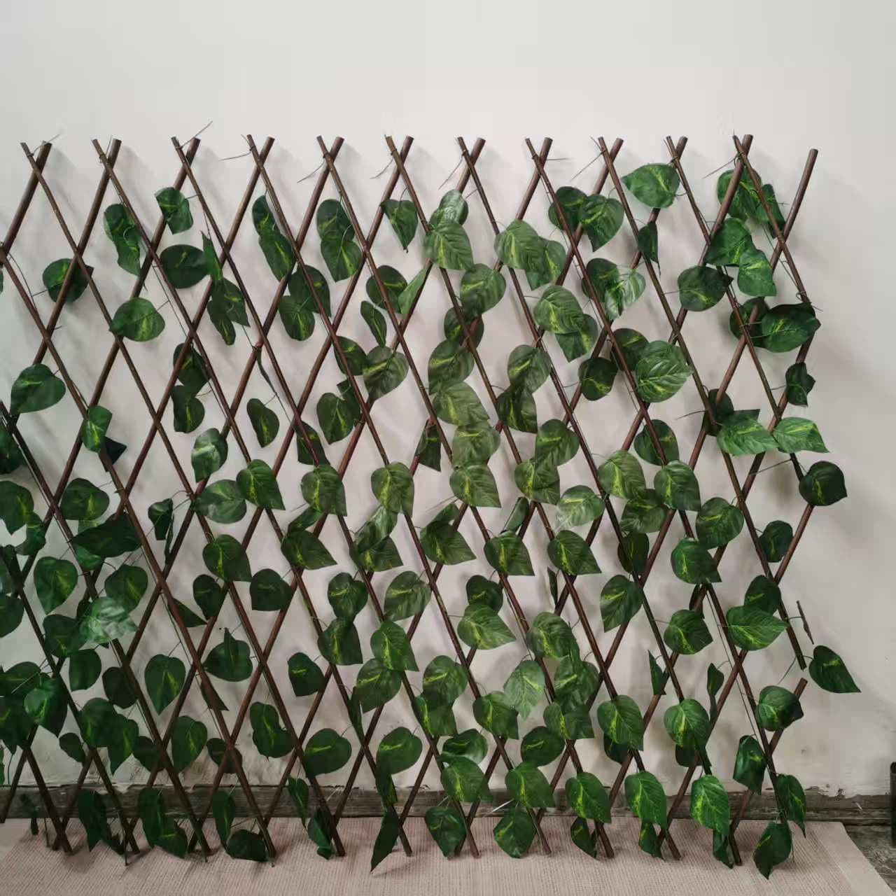 Cross-border simulation fence balcony blocking decorative leaves retractable plant wall plastic rattan outdoor fence green plants