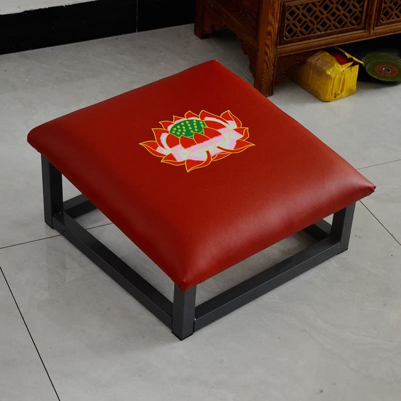 Iron frame Buddha worship mat, outdoor worship stool, kneeling stool, temple worship pad, strong and thickened lotus stool