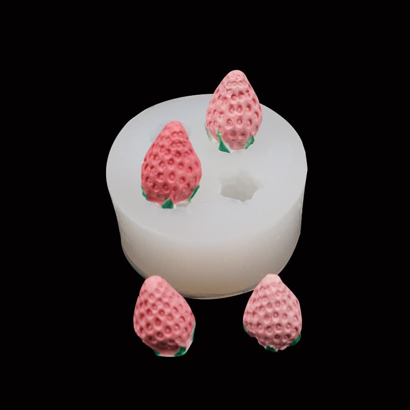 Cute Three-Dimensional Small Strawberry Silicone Fondant Cake Baking Chocolate Drops DIY Handmade Clay Mold