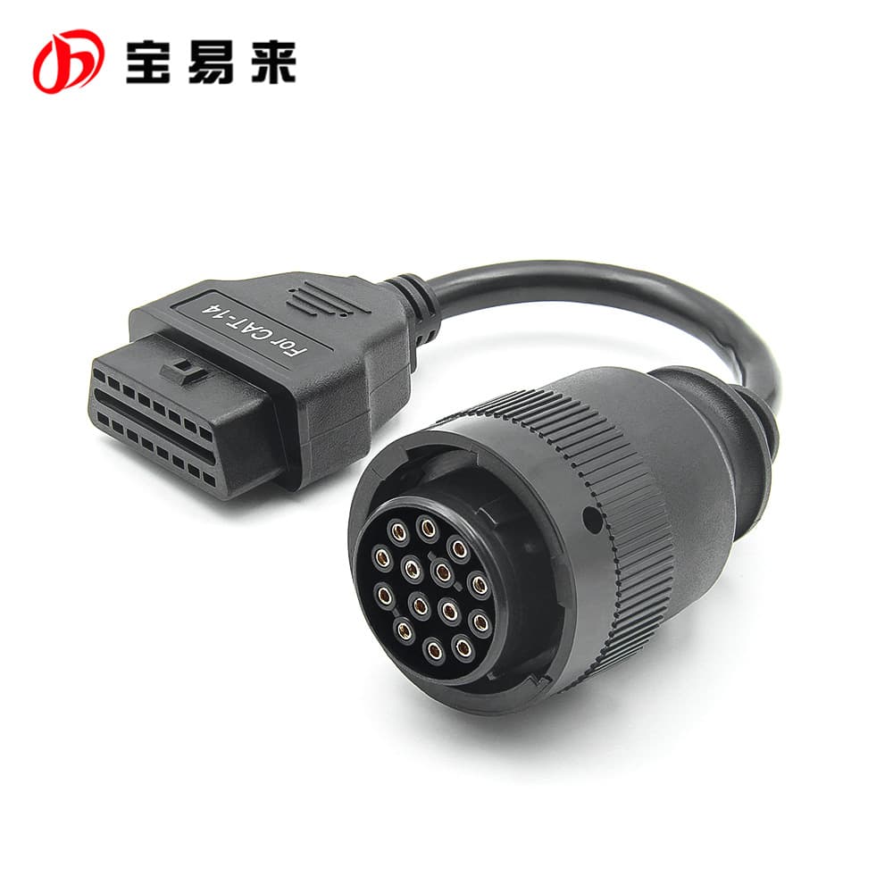 14Pin to 16Pin OBD2 Cable for Cat ET Adapter Caterpillar ET3 Truck Parts