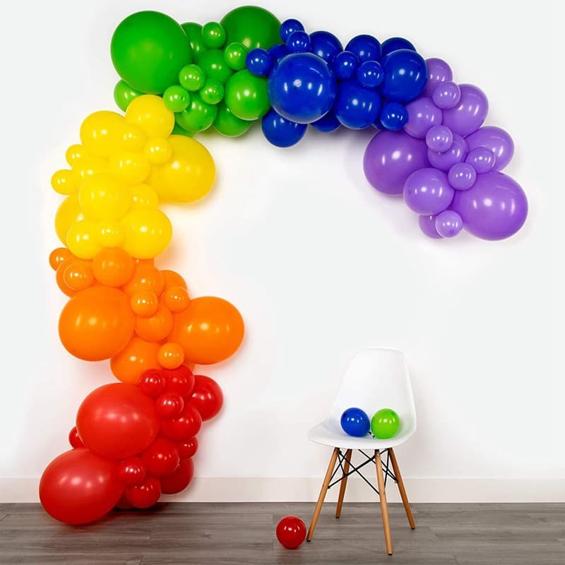 Rainbow Theme Party Multicolor Latex Balloon Chain Arch Set for Baby Shower Birthday Decoration