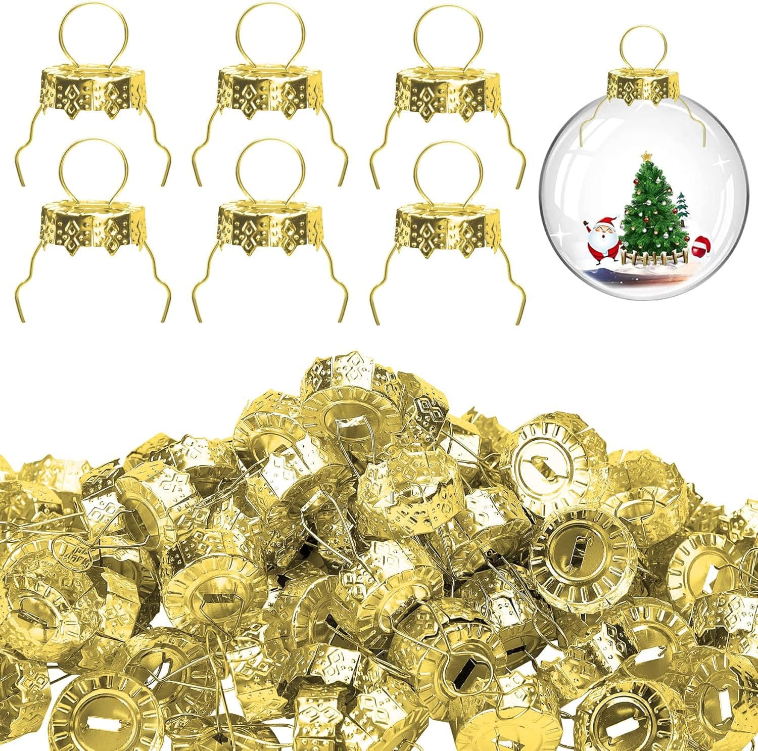 Cross-border New Product Christmas Ball Lid, Hardware Flower Holder Cap, Christmas Pendant Hardware Fitting Cover, Electroplated Gold Cover