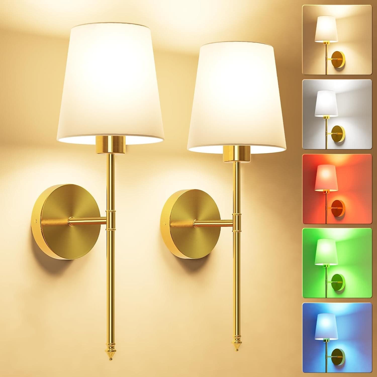 Cross-border Amazon wireless wall lamp battery-powered three-color RGB remote dimming bedroom bedside lamp living room wall lamp