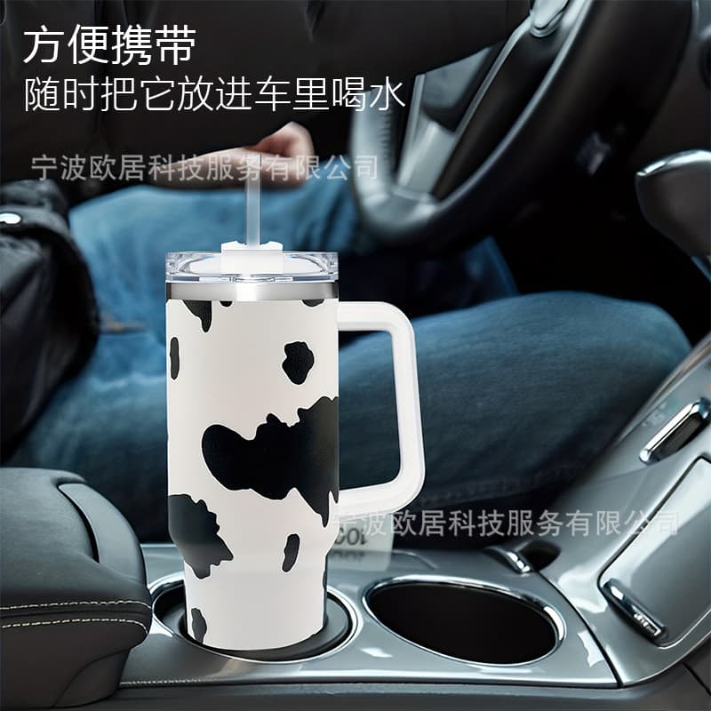 New Cross-Border 40oz Dual-Use Leak-Proof Foldable Large-Capacity Insulated/Cooled Double-Walled Tumbler