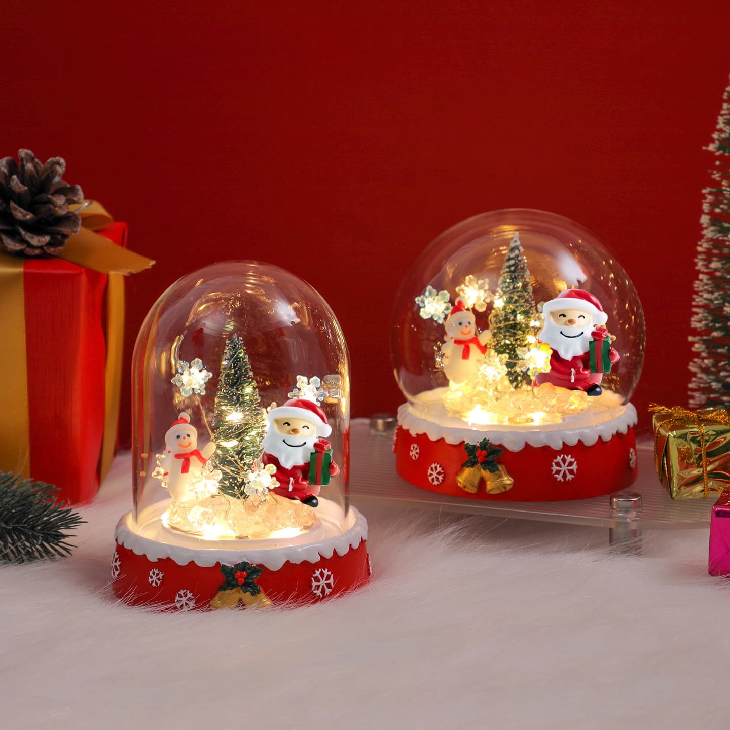 Cross-border new product Christmas decorations glass cover light-emitting night light Christmas tree ornaments holiday souvenirs gifts