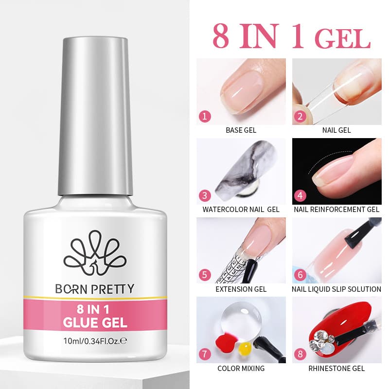 BORN PRETTY Multifunctional Nail Gel for Rhinestone Setting, Nail Extension, Smudge Effect, and Nail Tip Application - Basic Nail Polish Gel